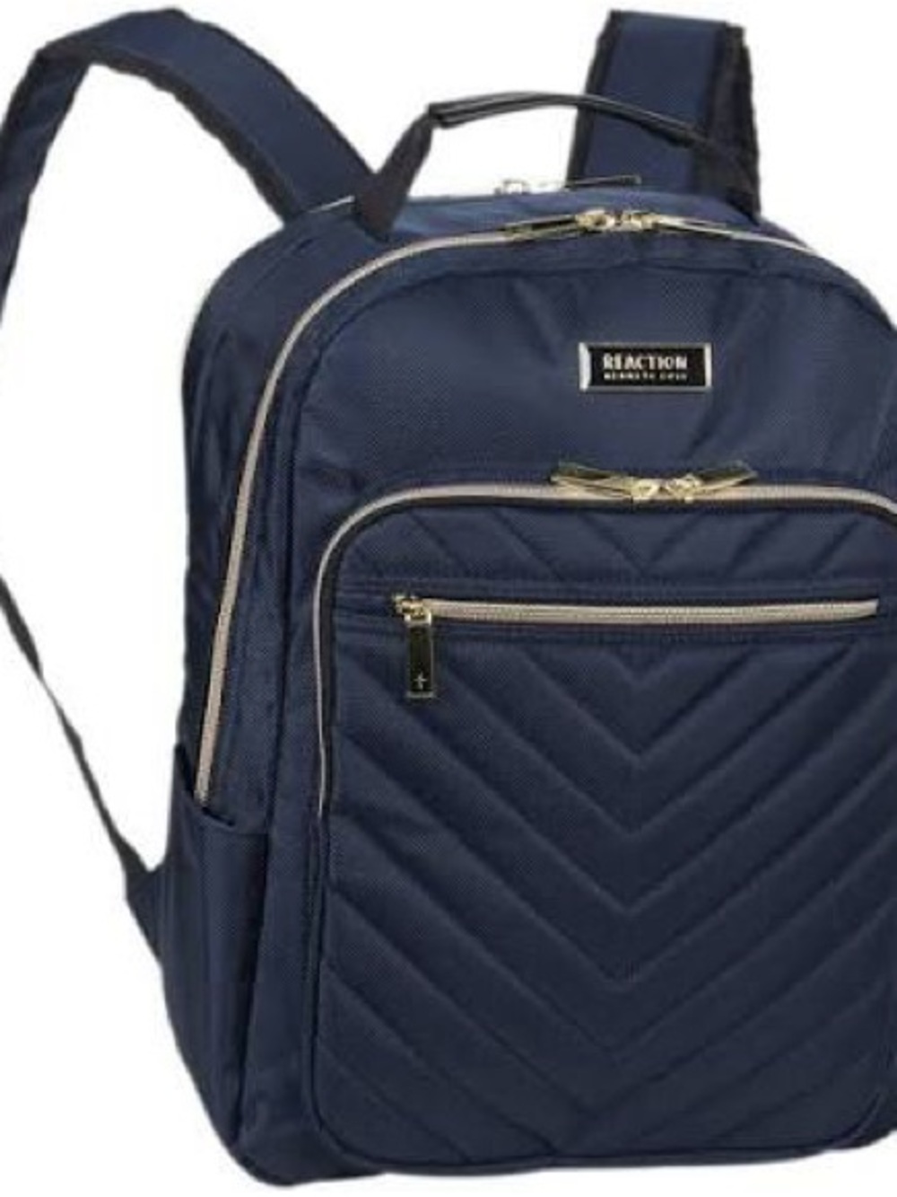 Kenneth Cole Reaction Quilted Navy Backpack with Gold Hardware
